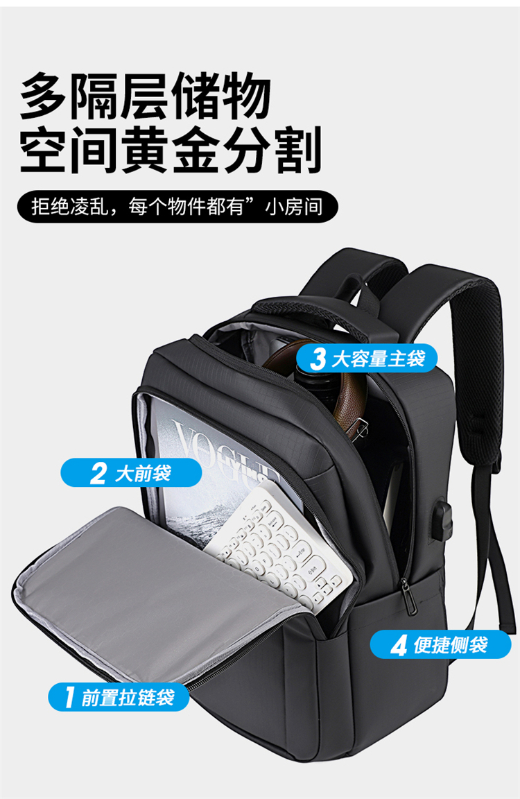 Wholesale Waterproof Business Laptop Backpack | Custom Logo Travel Computer Bag For Office Men